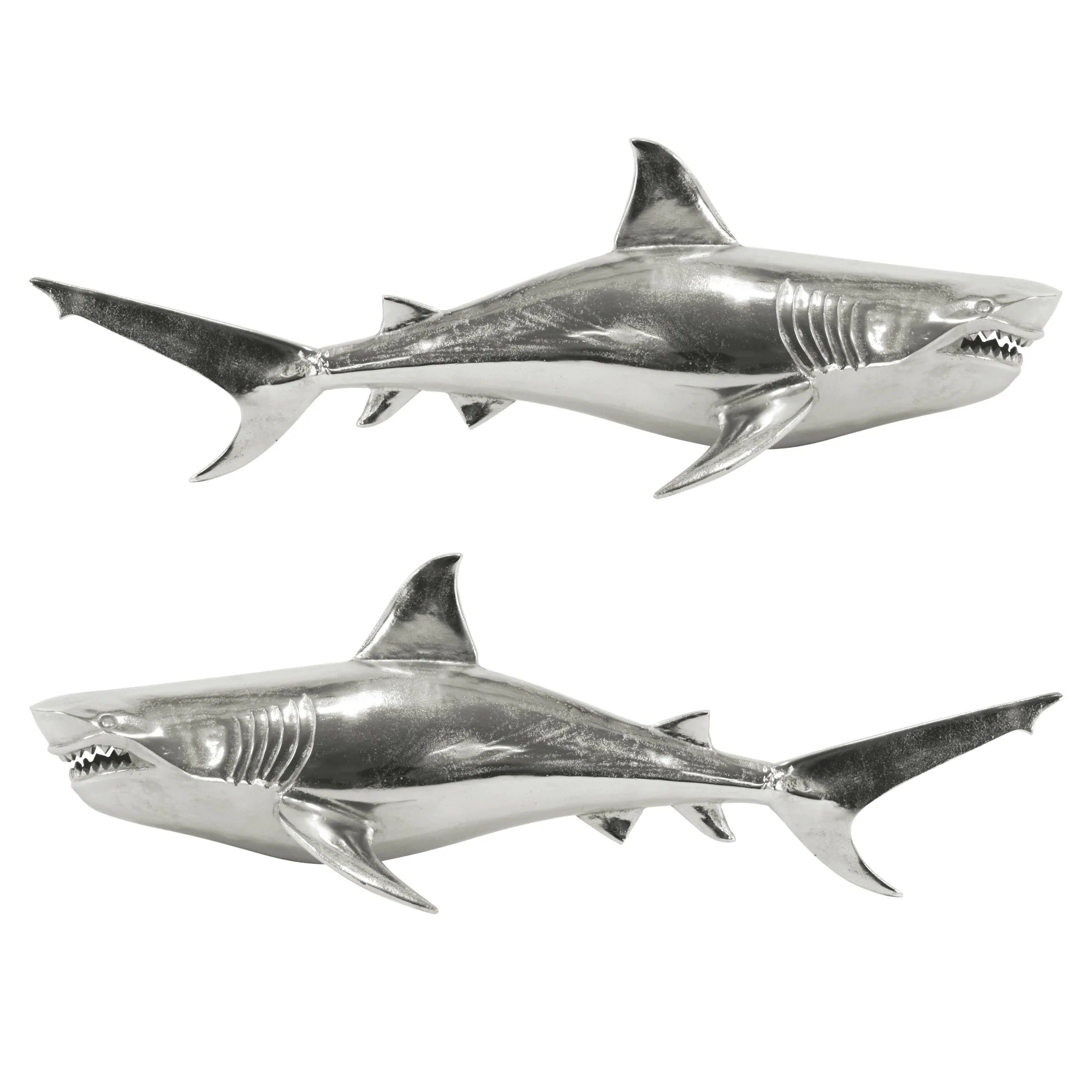 Large Pair of Wall Sharks Raw Art