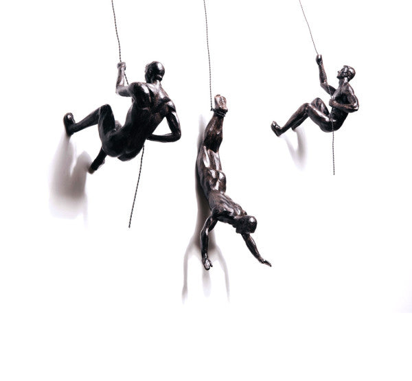 CLIMBING MEN TRIO – BRONZE COLOUR SCULPTURES