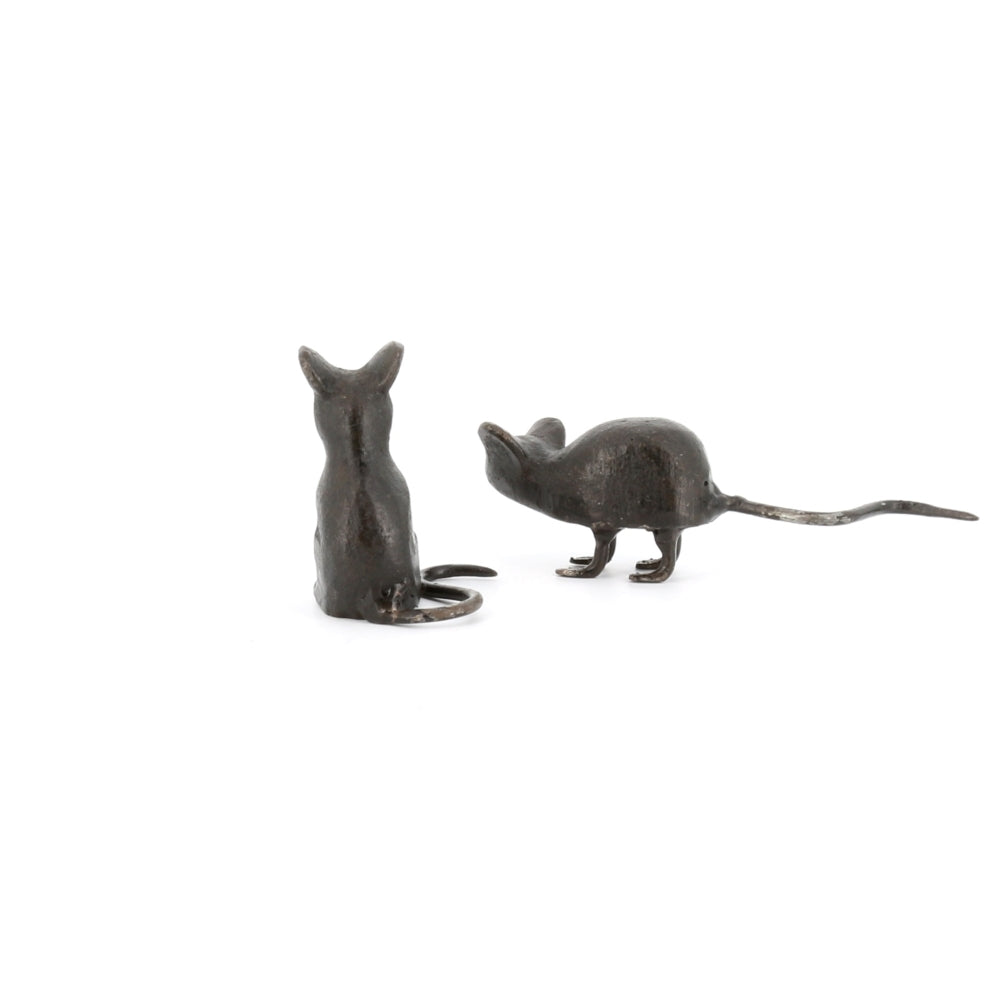 Cast Iron Bubble and Sqeak - Set of Two Mini Mice