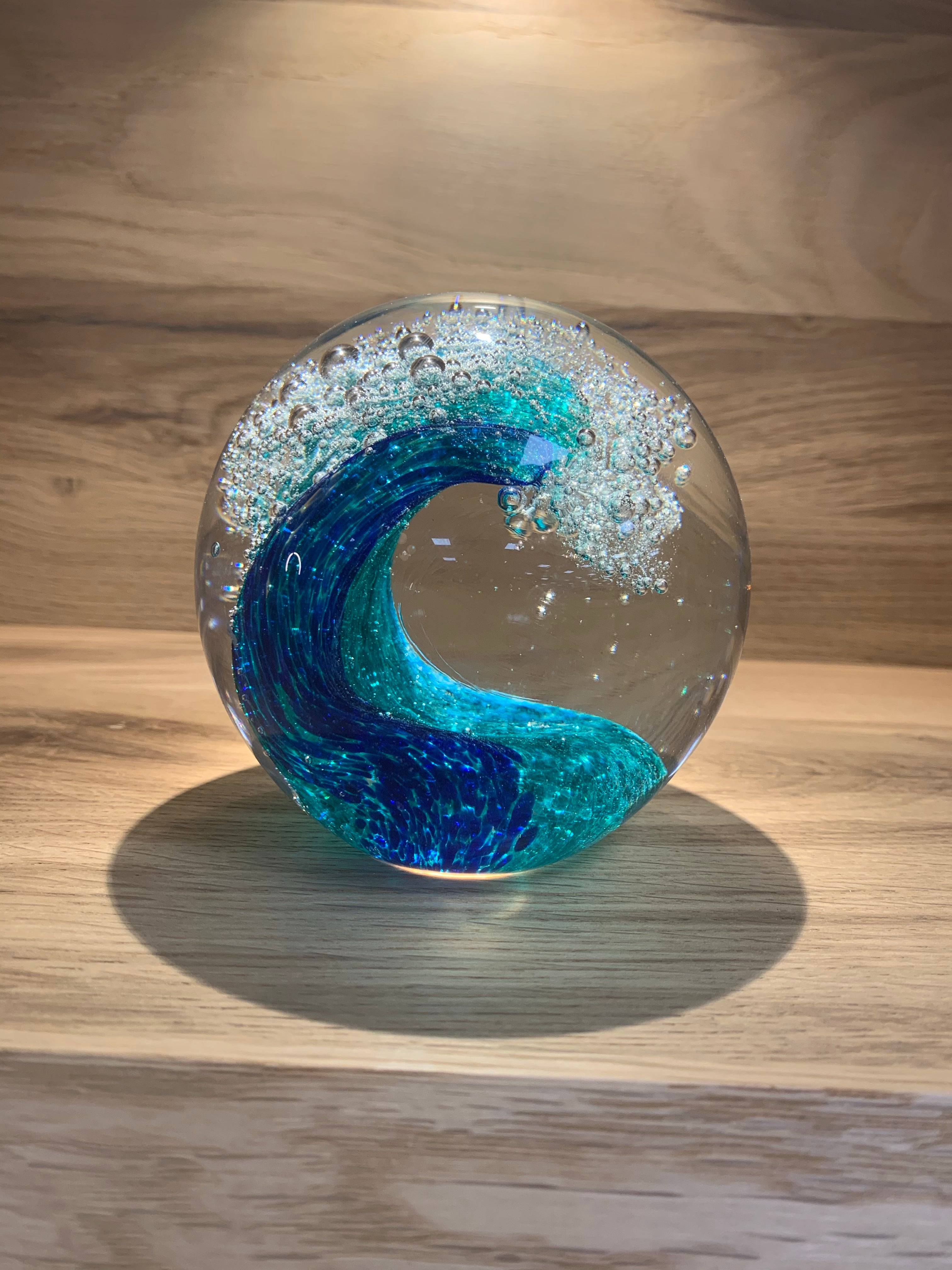 WAVE GLASS PAPERWEIGHT