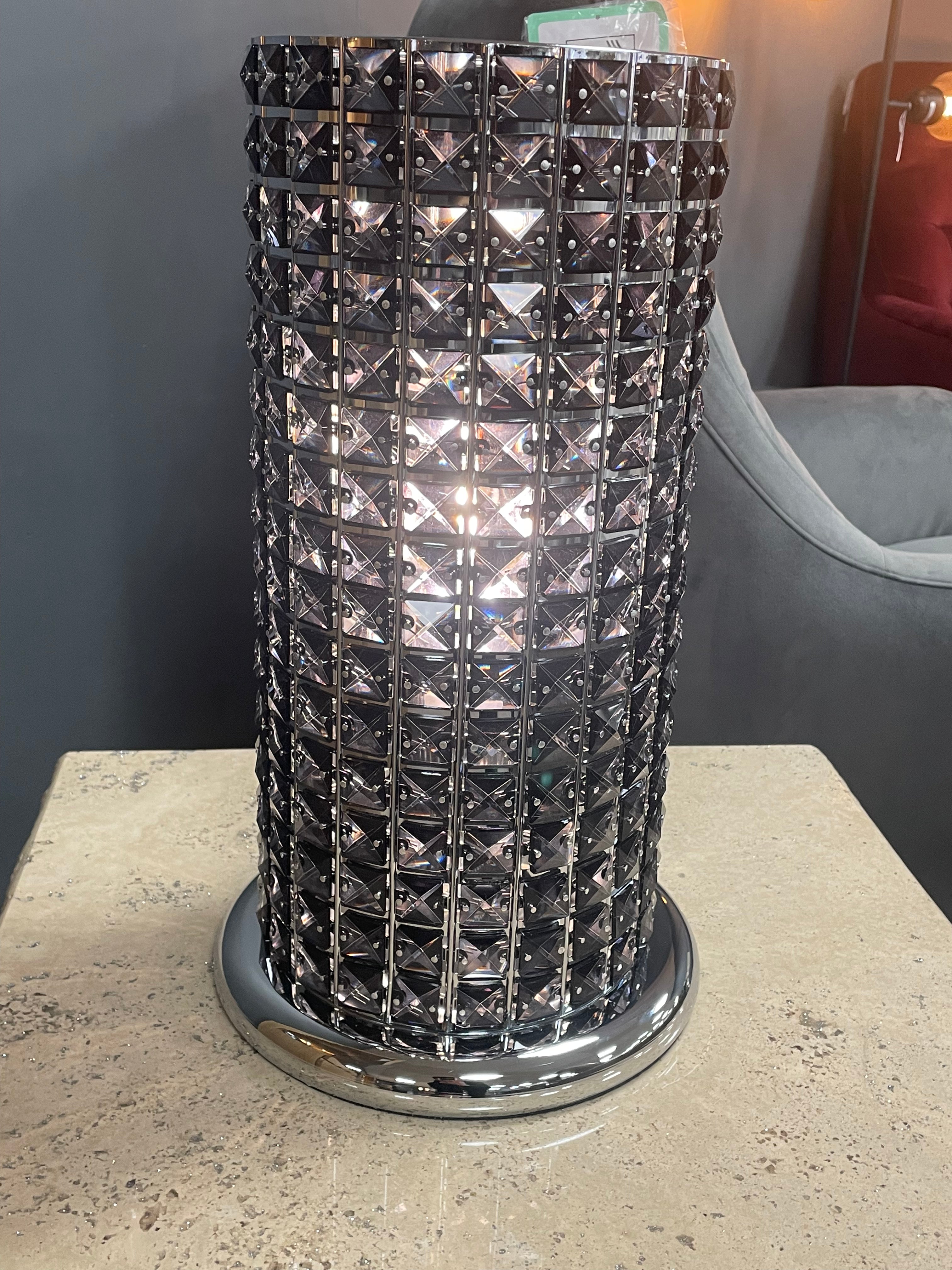 Black Crystal Touch Lamp