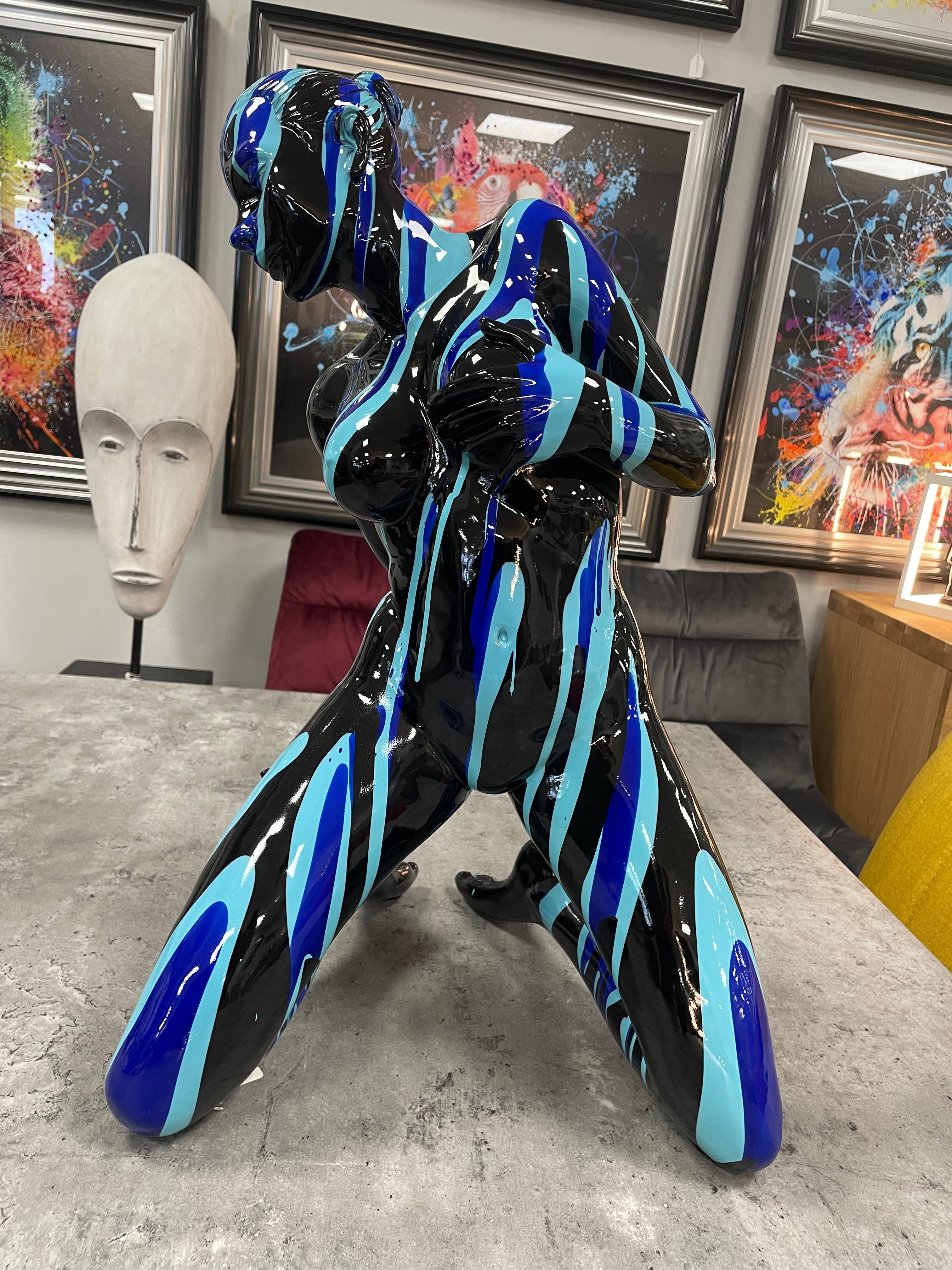 Black and Blue Lady Sculpture