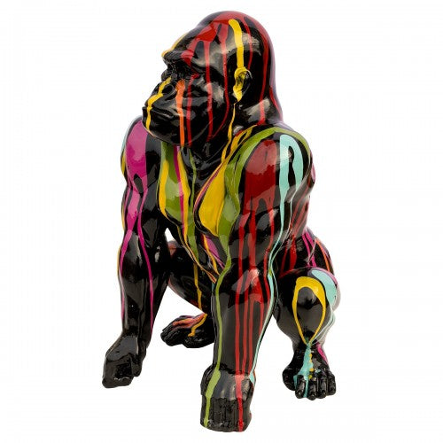 Painted Gorilla Statuette - Black