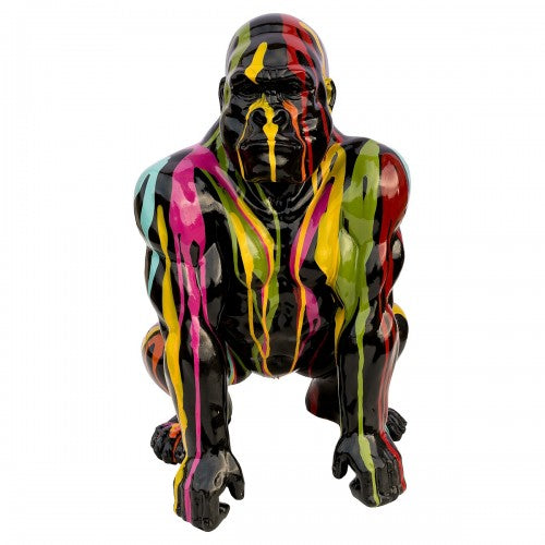 Painted Gorilla Statuette - Black